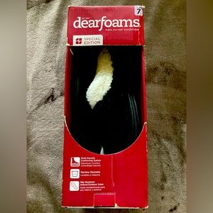 New! Dearfoams Special edition black sweater knit clog with memory foam